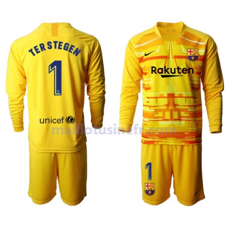 Maillot de Foot FC Barcelone TER STEGEN 1 II Gardien 2019-20 Manches Longues - Enfant